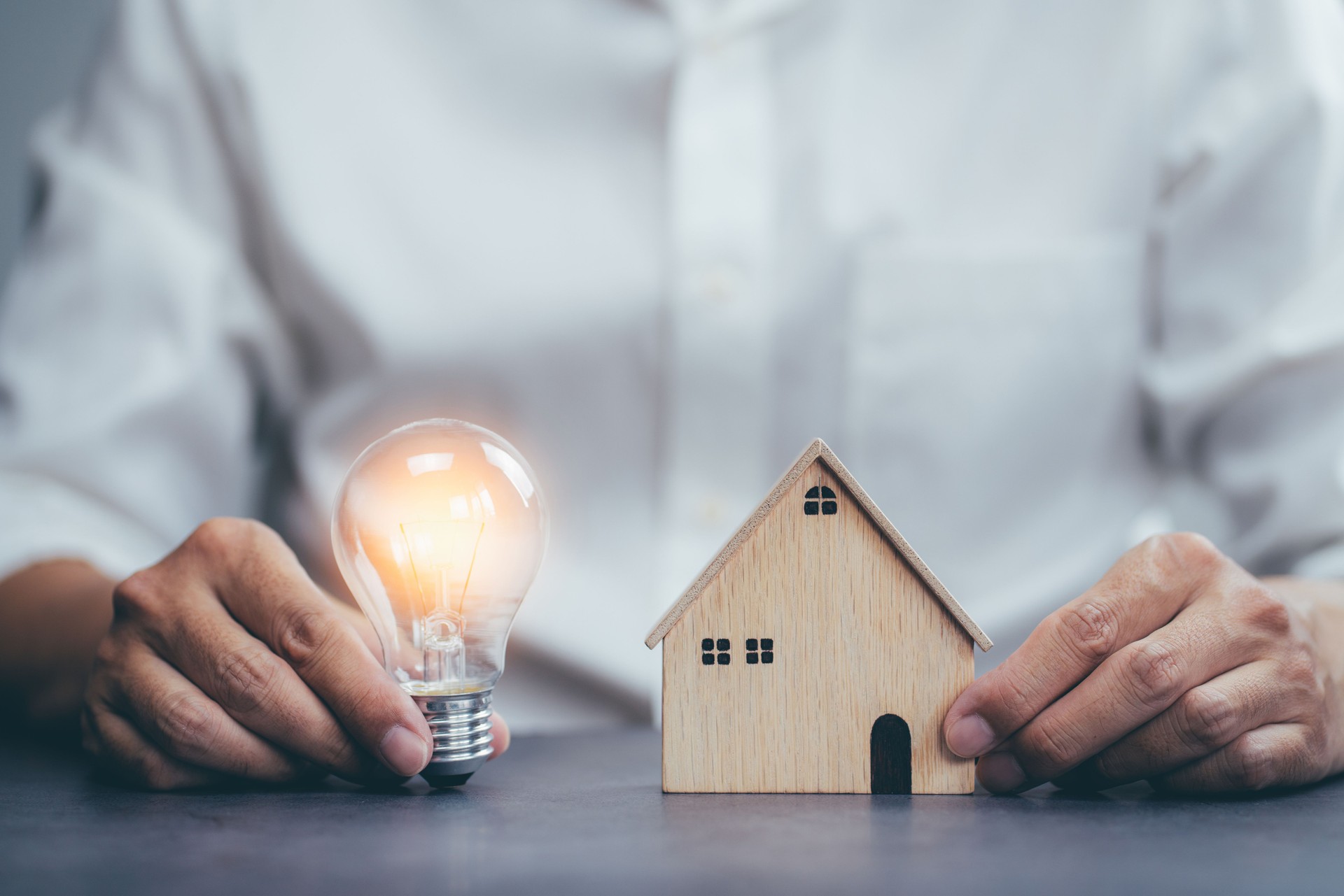 idea concept with innovation and inspiration and planning to buy property.